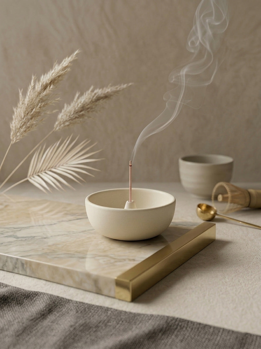 Sand Beige Ceramic Incense Burner